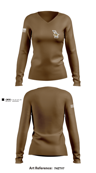 Women's Long Sleeve Vneck Shirt, , Army, Teamtime, Team time, sublimation, custom sports apparel, team uniforms, spirit wear, spiritwear, sports uniforms, custom shirts, team store, custom team store, fundraiser sports, apparel fundraiser