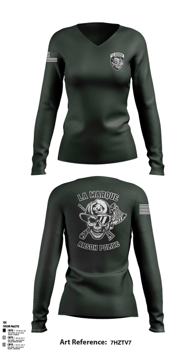 La Marque Arson Police 56104782 Women's Long Sleeve V-neck Shirt - 9