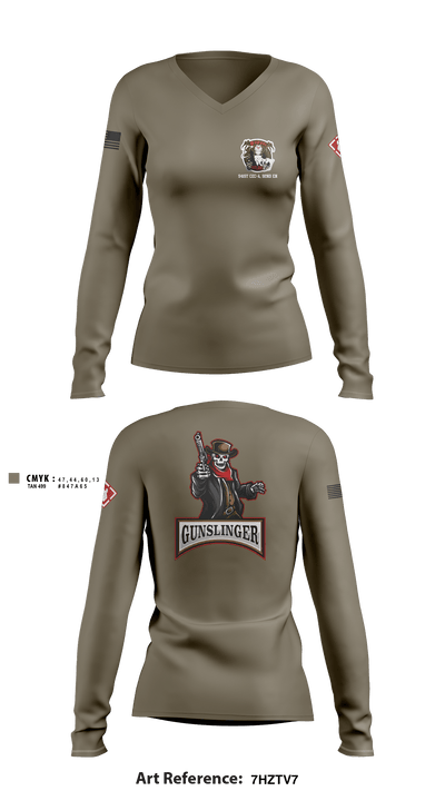 541st Outlaws: Gunslingers 51318466 Women's Long Sleeve V-neck Shirt - 8