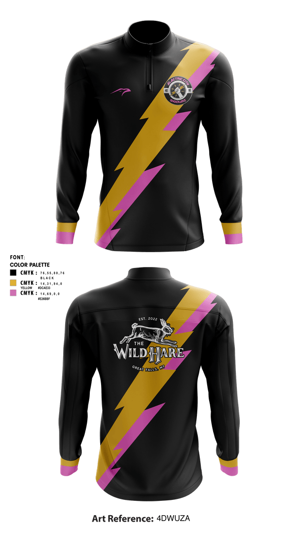 Quarter Zip Jacket, Electric city shockerz, Rugby, Teamtime, Team time, sublimation, custom sports apparel, team uniforms, spirit wear, spiritwear, sports uniforms, custom shirts, team store, custom team store, fundraiser sports, apparel fundraiser