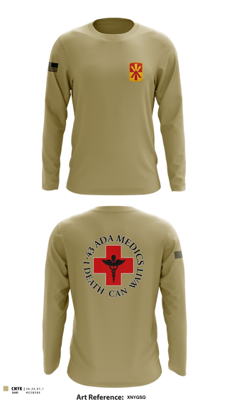 Long Sleeve Performance Shirt, Medics, 1-43 ADA, Army, Teamtime, Team time, sublimation, custom sports apparel, team uniforms, spirit wear, spiritwear, sports uniforms, custom shirts, team store, custom team store, fundraiser sports, apparel fundraiser
