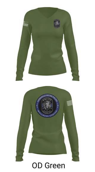 Women's Long Sleeve Vneck Shirt, , Police, Teamtime, Team time, sublimation, custom sports apparel, team uniforms, spirit wear, spiritwear, sports uniforms, custom shirts, team store, custom team store, fundraiser sports, apparel fundraiser
