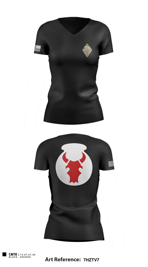Women's Short Sleeve Vneck Shirt, Det. 2 HHB 1-194 FA, National Guard, Teamtime, Team time, sublimation, custom sports apparel, team uniforms, spirit wear, spiritwear, sports uniforms, custom shirts, team store, custom team store, fundraiser sports, apparel fundraiser