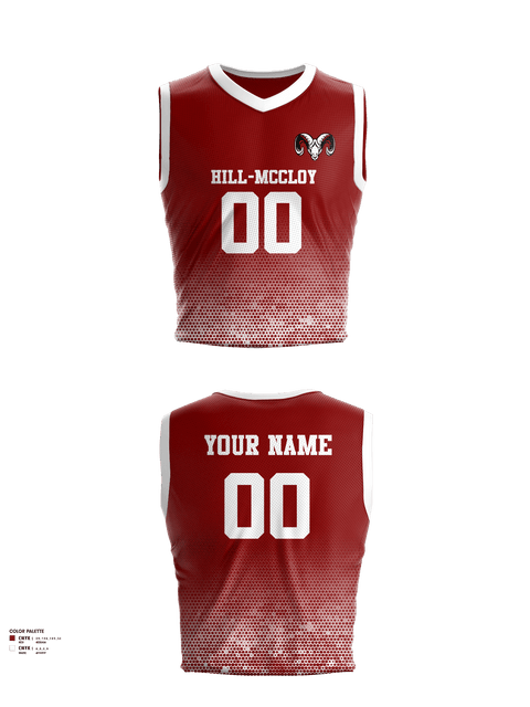 Mens Basketball Jersey, Hill-McCloy High School Basketball, Men's Basketball, Teamtime, Team time, sublimation, custom sports apparel, team uniforms, spirit wear, spiritwear, sports uniforms, custom shirts, team store, custom team store, fundraiser sports, apparel fundraiser