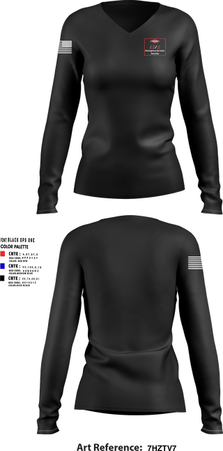 Women's Long Sleeve Vneck Shirt, , Fire Department, Teamtime, Team time, sublimation, custom sports apparel, team uniforms, spirit wear, spiritwear, sports uniforms, custom shirts, team store, custom team store, fundraiser sports, apparel fundraiser