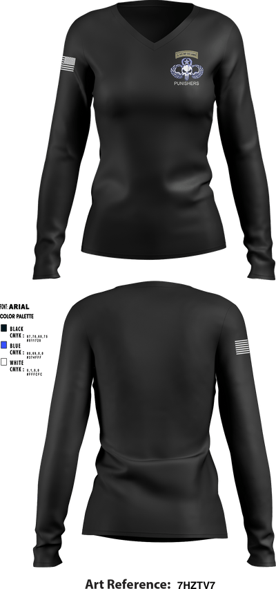 1/65 MP CO (ABN) 926620 Women's Long Sleeve V-neck Shirt - 1