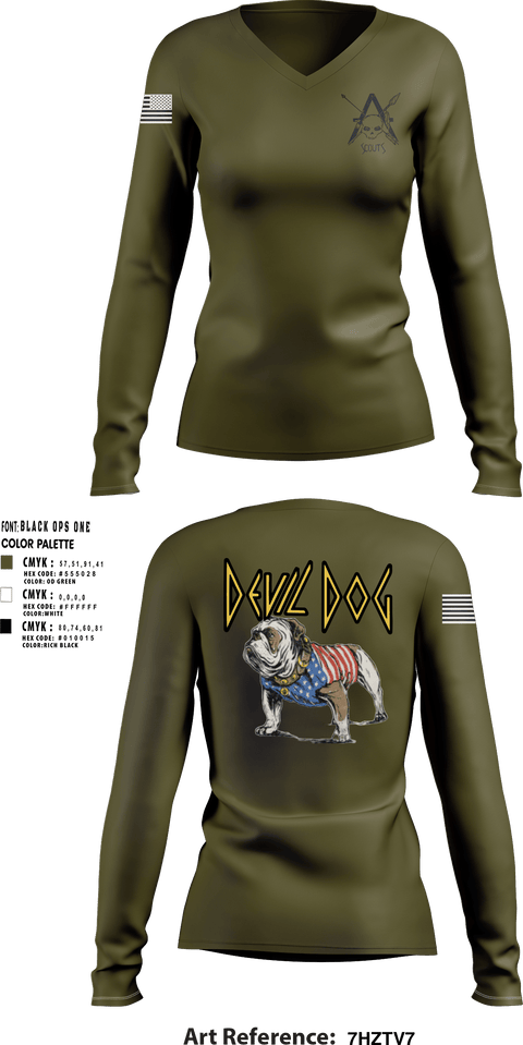 Women's Long Sleeve Vneck Shirt, Light armored reconnaissance, Marines, Teamtime, Team time, sublimation, custom sports apparel, team uniforms, spirit wear, spiritwear, sports uniforms, custom shirts, team store, custom team store, fundraiser sports, apparel fundraiser