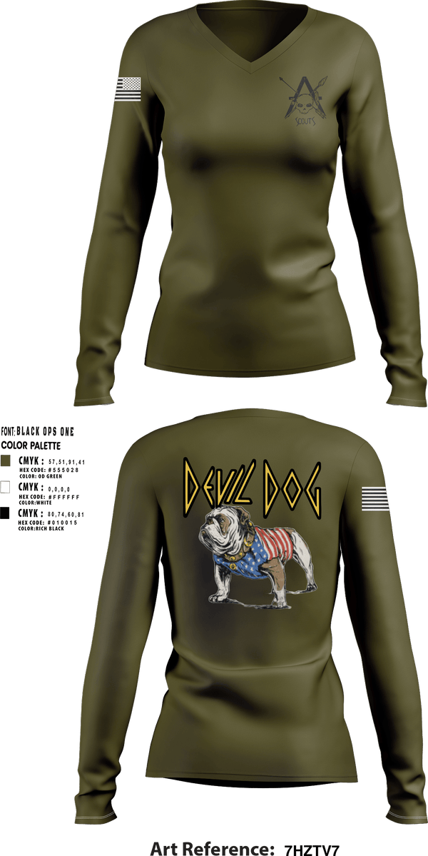 Women's Long Sleeve Vneck Shirt, Light armored reconnaissance, Marines, Teamtime, Team time, sublimation, custom sports apparel, team uniforms, spirit wear, spiritwear, sports uniforms, custom shirts, team store, custom team store, fundraiser sports, apparel fundraiser
