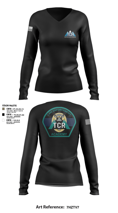 TCR LE ACADEMY 50847747 Women's Long Sleeve V-neck Shirt - 3
