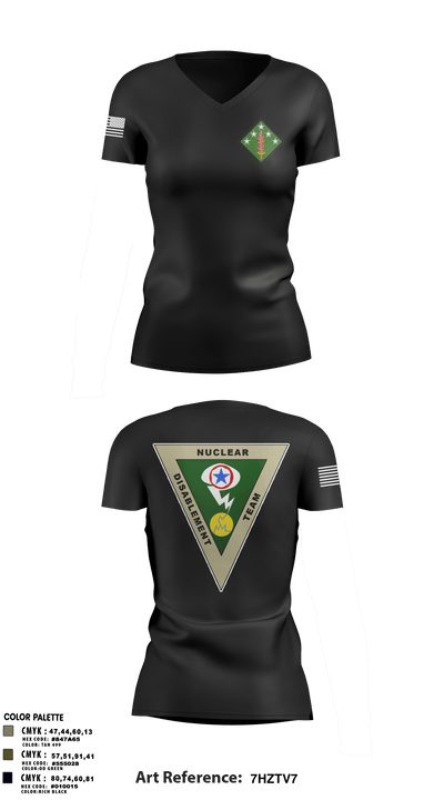 Nuclear Disablement Team 21416676 Women's Short Sleeve V-neck Shirt - 57