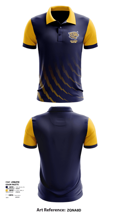 West Genesee Senior High School Wrestling 22664786 Short Sleeve Performance Polo - 1