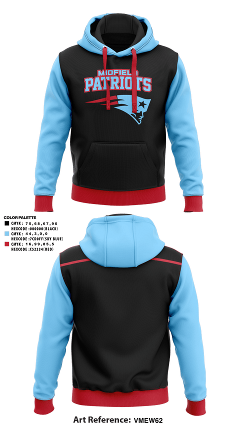 Hoodie, Midfield Patriots, Baseball, Teamtime, Team time, sublimation, custom sports apparel, team uniforms, spirit wear, spiritwear, sports uniforms, custom shirts, team store, custom team store, fundraiser sports, apparel fundraiser