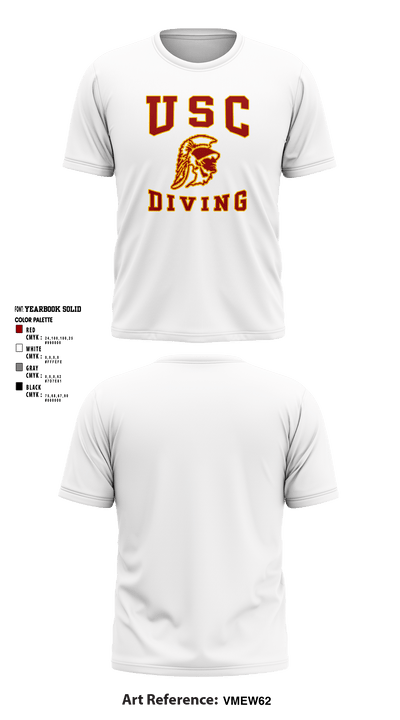 University Of Southern California Diving 38780209 Short Sleeve Performance Shirt - 23