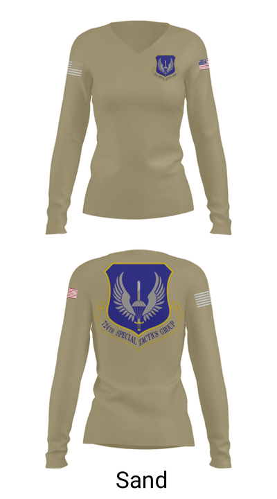 724th Special Tactics Group 79677421 Women's Long Sleeve V-neck Shirt - 42