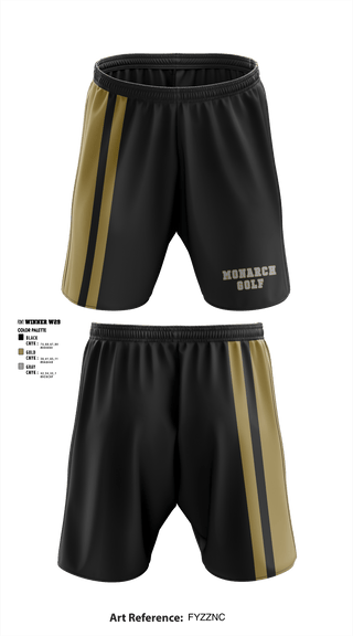 Athletic Shorts With Pockets, Monarch High School Golf, Golf, Teamtime, Team time, sublimation, custom sports apparel, team uniforms, spirit wear, spiritwear, sports uniforms, custom shirts, team store, custom team store, fundraiser sports, apparel fundraiser