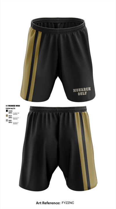 Monarch High School Golf 37810565 Athletic Shorts With Pockets - 1