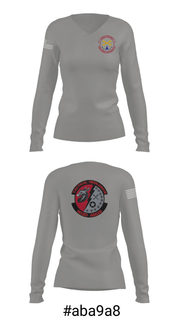 Women's Long Sleeve Vneck Shirt, , Air Force, Teamtime, Team time, sublimation, custom sports apparel, team uniforms, spirit wear, spiritwear, sports uniforms, custom shirts, team store, custom team store, fundraiser sports, apparel fundraiser