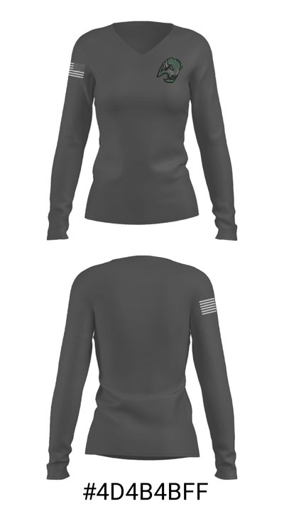 Prairie View High School Volleyball 69572607 Women's Long Sleeve V-neck Shirt - 34