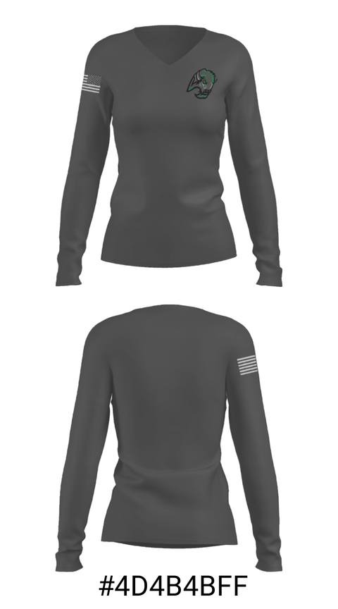 Women's Long Sleeve Vneck Shirt, Prairie View High School Volleyball, Women's Volleyball, Teamtime, Team time, sublimation, custom sports apparel, team uniforms, spirit wear, spiritwear, sports uniforms, custom shirts, team store, custom team store, fundraiser sports, apparel fundraiser