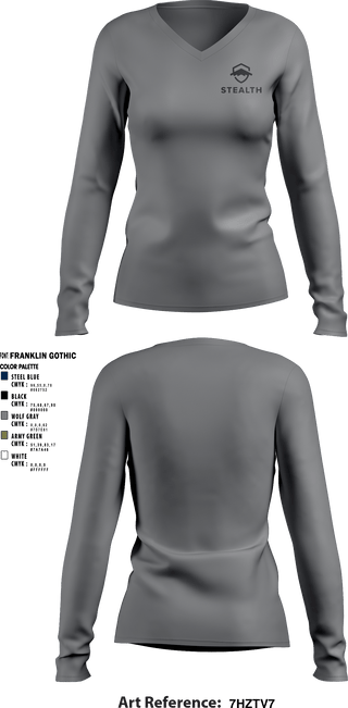 Women's Long Sleeve Vneck Shirt, Stealth customs, , Teamtime, Team time, sublimation, custom sports apparel, team uniforms, spirit wear, spiritwear, sports uniforms, custom shirts, team store, custom team store, fundraiser sports, apparel fundraiser
