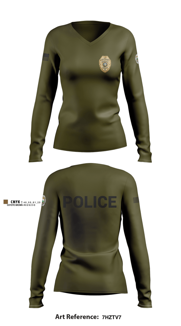 Women's Long Sleeve Vneck Shirt, TAYLORSVILLE POLICE, Police, Teamtime, Team time, sublimation, custom sports apparel, team uniforms, spirit wear, spiritwear, sports uniforms, custom shirts, team store, custom team store, fundraiser sports, apparel fundraiser