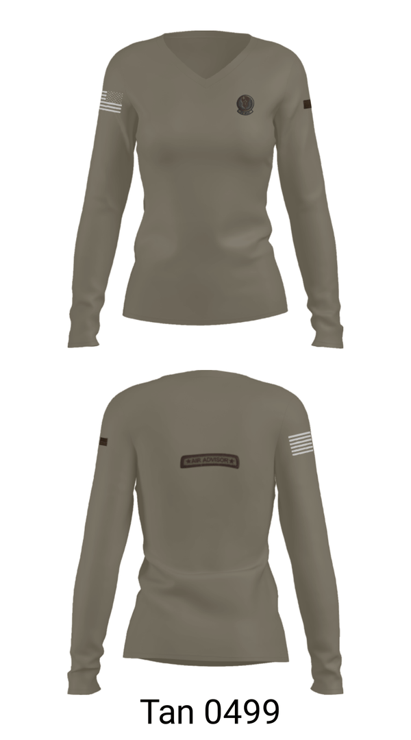 Women's Long Sleeve Vneck Shirt, , Air Force, Teamtime, Team time, sublimation, custom sports apparel, team uniforms, spirit wear, spiritwear, sports uniforms, custom shirts, team store, custom team store, fundraiser sports, apparel fundraiser