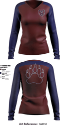 Berkley High School Cheer 2876422 Women's Long Sleeve V-neck Shirt - 1