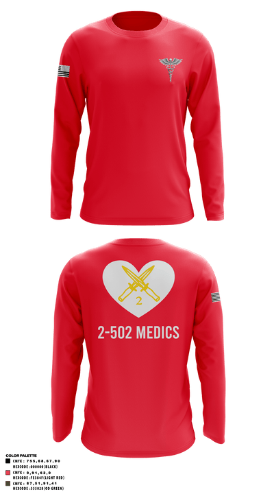 2-502IN Medical Platoon 90993317 Long Sleeve Performance Shirt - 2