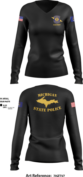 Women's Long Sleeve Vneck Shirt, , Police, Teamtime, Team time, sublimation, custom sports apparel, team uniforms, spirit wear, spiritwear, sports uniforms, custom shirts, team store, custom team store, fundraiser sports, apparel fundraiser