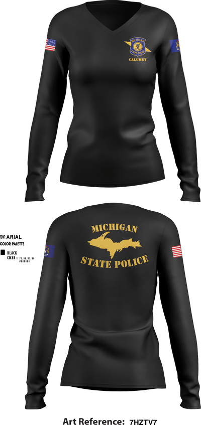 MSP Calumet 35464761 Women's Long Sleeve V-neck Shirt - 6