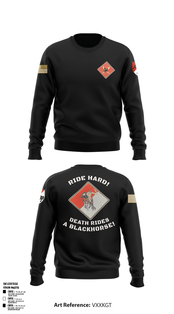 Crew Neck Sweatshirt, HHT, 2-11th ACR, Army, Teamtime, Team time, sublimation, custom sports apparel, team uniforms, spirit wear, spiritwear, sports uniforms, custom shirts, team store, custom team store, fundraiser sports, apparel fundraiser