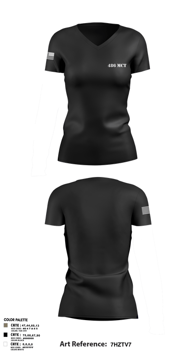 486 MCT 78837578 Women's Short Sleeve V-neck Shirt - 3