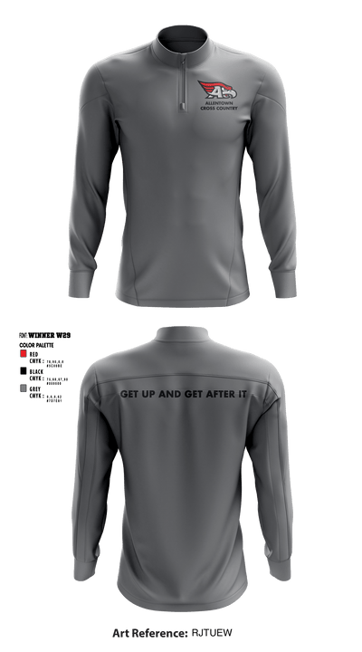 Allentown High School Cross Country 36691106 Quarter Zip Jacket - 4