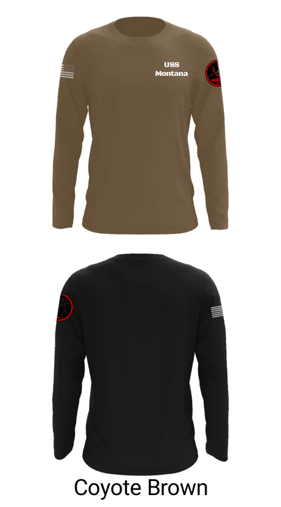 USS Montana 25481522 Long Sleeve Performance Shirt - 14