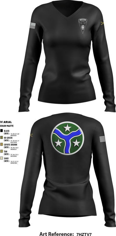 3/278 Armored Calvary Regiment 57774458 Women's Long Sleeve V-neck Shirt - 1