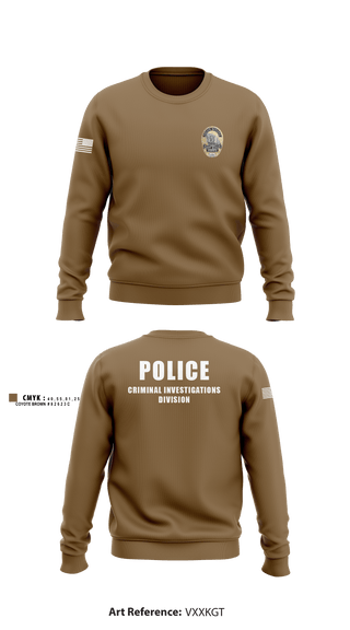 Crew Neck Sweatshirt, POLICE CRIMINAL INVESTIGATIONS DIVISION, , Teamtime, Team time, sublimation, custom sports apparel, team uniforms, spirit wear, spiritwear, sports uniforms, custom shirts, team store, custom team store, fundraiser sports, apparel fundraiser