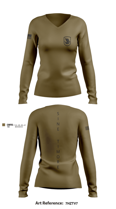WAARNG MED DET 75803861 Women's Long Sleeve V-neck Shirt - 1