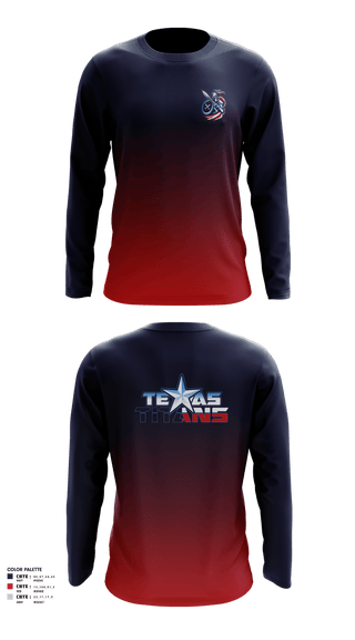 Long Sleeve Performance Shirt, Texas Titans Youth Football, Football, Teamtime, Team time, sublimation, custom sports apparel, team uniforms, spirit wear, spiritwear, sports uniforms, custom shirts, team store, custom team store, fundraiser sports, apparel fundraiser