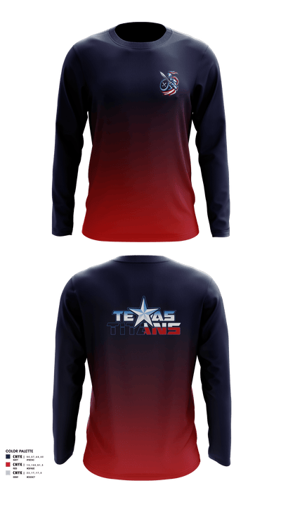 Texas Titans Youth Football 17189264 Long Sleeve Performance Shirt - 5