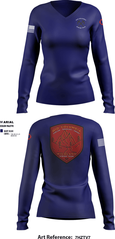 Mid-Columbia Strike Team 42848271 Women's Long Sleeve V-neck Shirt - 1