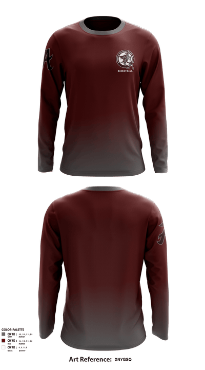 Amherst County High School Basketball 74121298 Long Sleeve Performance Shirt - 1