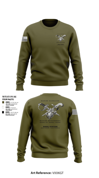 Crew Neck Sweatshirt, Marine Barracks/ Marine Detachment   32nd St Naval Base, Marines, Teamtime, Team time, sublimation, custom sports apparel, team uniforms, spirit wear, spiritwear, sports uniforms, custom shirts, team store, custom team store, fundraiser sports, apparel fundraiser