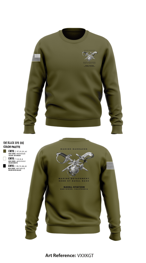 Crew Neck Sweatshirt, Marine Barracks/ Marine Detachment   32nd St Naval Base, Marines, Teamtime, Team time, sublimation, custom sports apparel, team uniforms, spirit wear, spiritwear, sports uniforms, custom shirts, team store, custom team store, fundraiser sports, apparel fundraiser