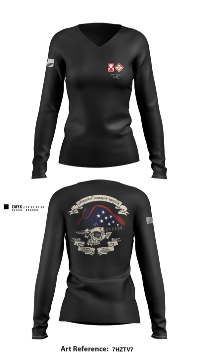411th Eng. Co 17055949 Women's Long Sleeve V-neck Shirt - 1