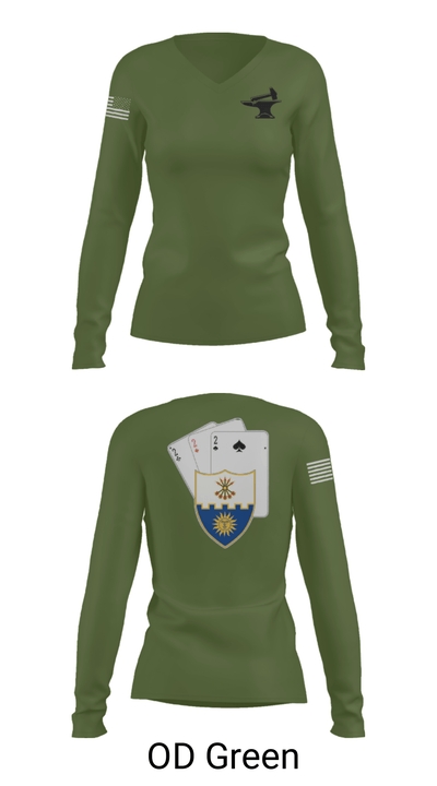 Anvil company, 2-22 Infantry 69124042 Women's Long Sleeve V-neck Shirt - 40