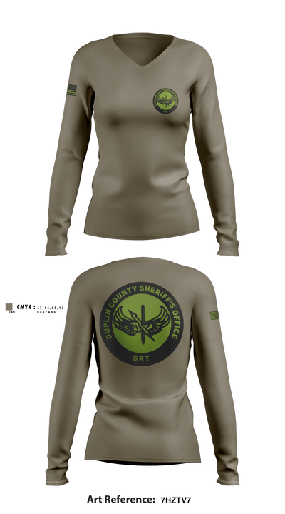 Duplin County Special Response Team 55157030 Women's Long Sleeve V-neck Shirt - 2