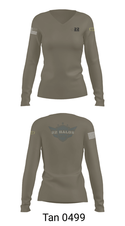 22 Halos 54349080 Women's Long Sleeve V-neck Shirt - 41