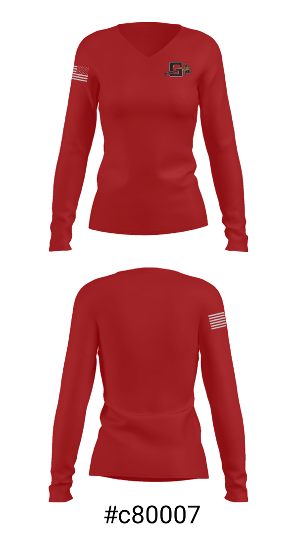 Women's Long Sleeve Vneck Shirt, Gilbert High School Basketball, Women's Basketball, Teamtime, Team time, sublimation, custom sports apparel, team uniforms, spirit wear, spiritwear, sports uniforms, custom shirts, team store, custom team store, fundraiser sports, apparel fundraiser