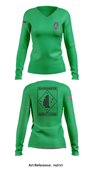 Women's Long Sleeve Vneck Shirt, , Marines, Teamtime, Team time, sublimation, custom sports apparel, team uniforms, spirit wear, spiritwear, sports uniforms, custom shirts, team store, custom team store, fundraiser sports, apparel fundraiser