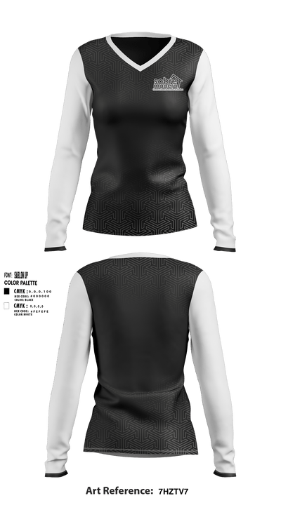 Sobre madera 92566386 Women's Long Sleeve V-neck Shirt - 1